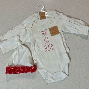 Rae Dunn Christmas Onesie Hat 3 Pack